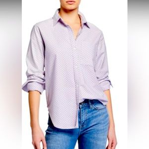 NWT Current Elliot The Neal Button-Front Polka-Dot Shirt ORCHID